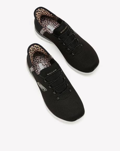 Wide Width, Summits Slip-Ins with Leopeard Trim - Skechers