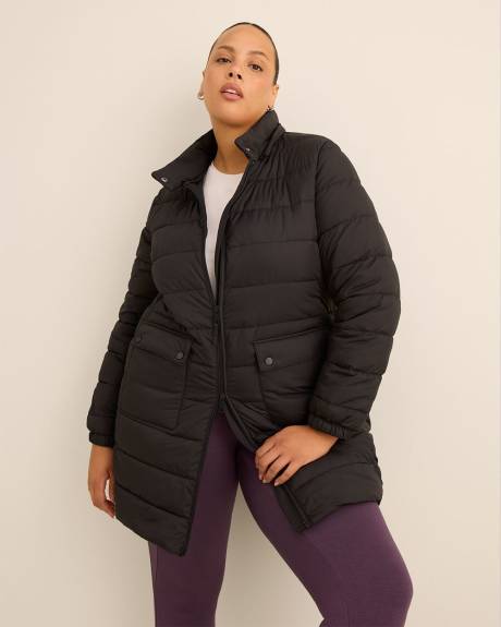 Long Packable Jacket with Removable Hood