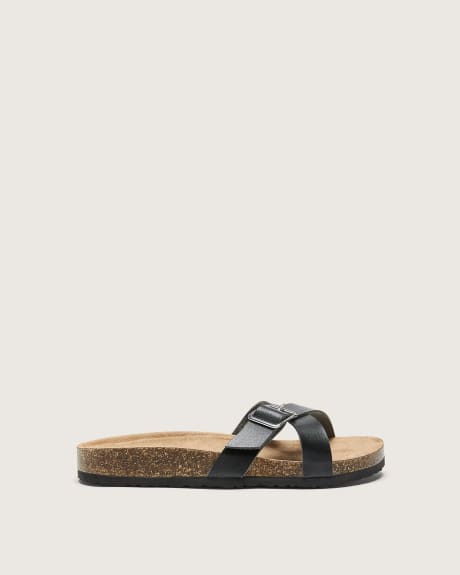 Extra Wide Width, Buckled Criss Cross Sandals