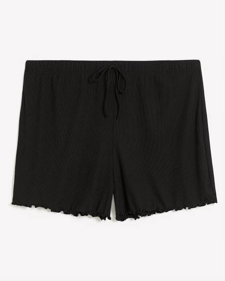 Black Ribbed Boxer with Lettuce Edge - ti Voglio