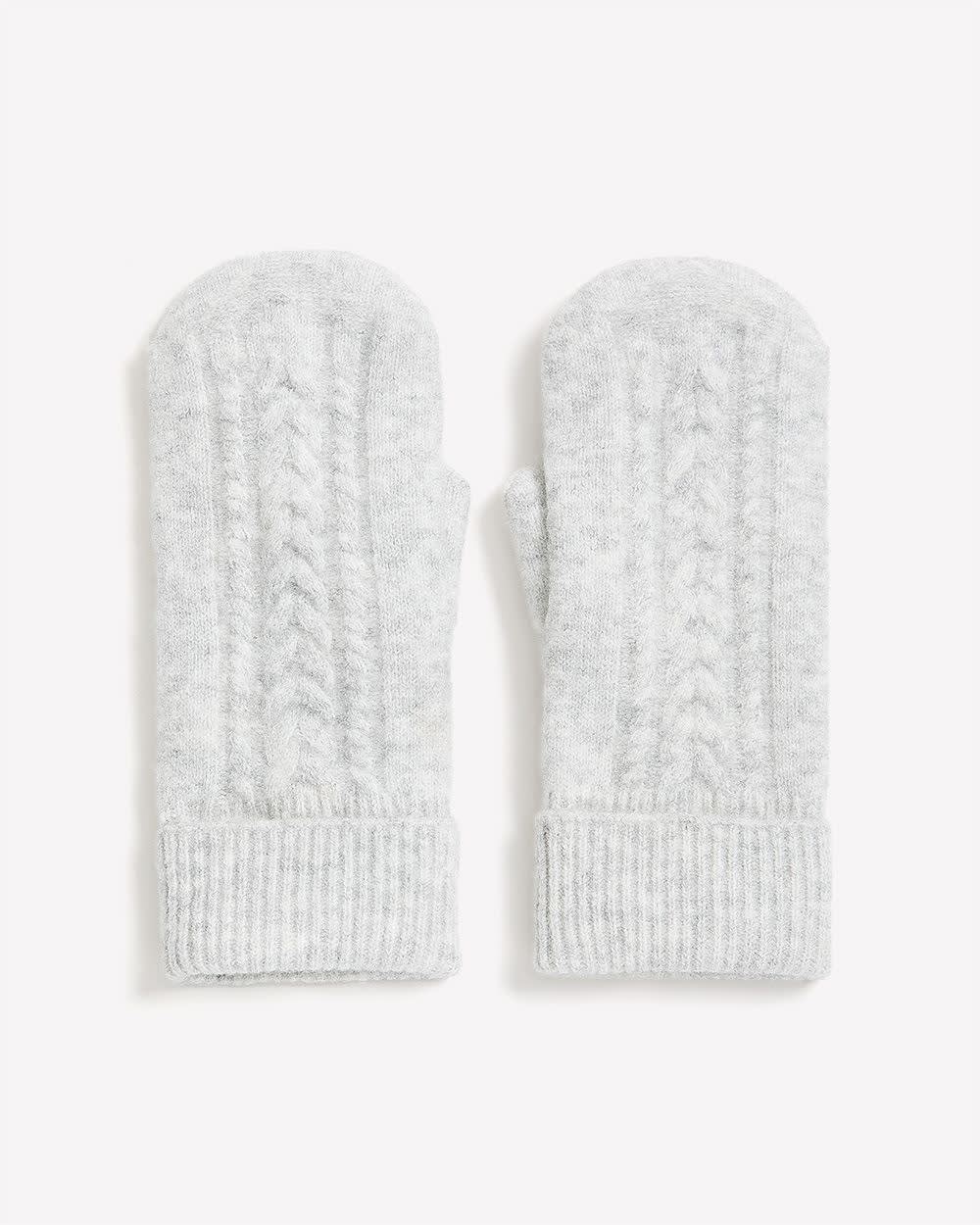 Mitaines en mailles torsadées doublées en molleton Mitaines en mailles torsadées doublées en molleton