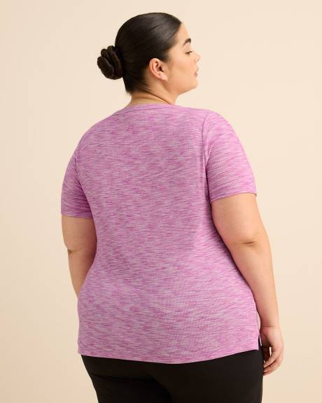 Heather Ribbed Short-Sleeve T-Shirt - Active Zone