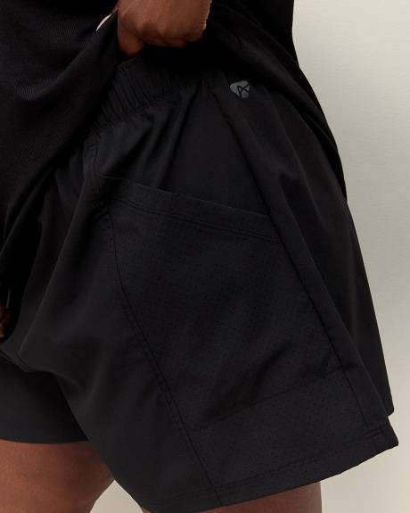 Responsible, 4-Way Stretch Bermuda Shorts with Perforated Detail