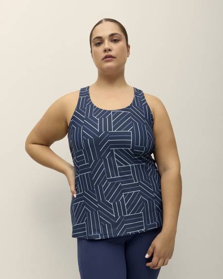 Patch Striped Racer Back Training Tank Top - Active Zone