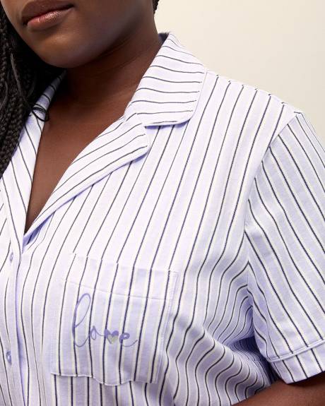Chemise de nuit boutonnée à rayures - ti Voglio