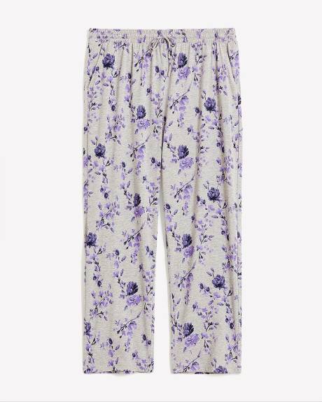 Pantalon de pyjama en tricot chiné fleuri - ti Voglio