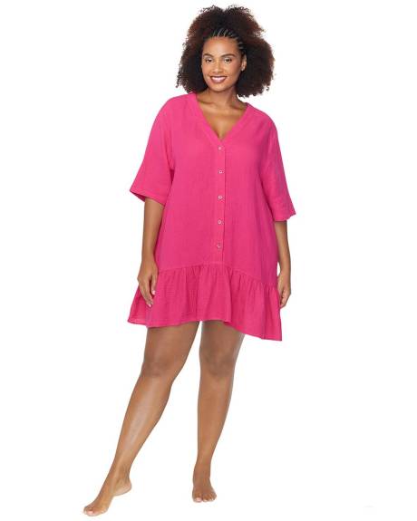 Chemisier long cache-maillot Sol avec ourlet évasé - Raisins Curve