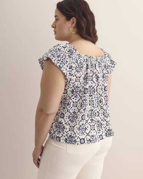 Off-Shoulder Top with Flutter Sleeves