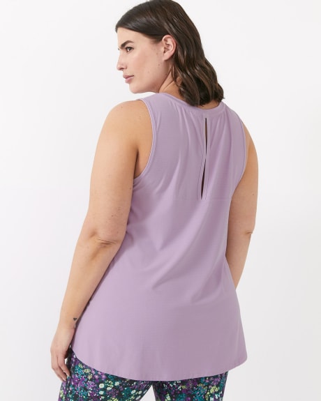 Mesh V-Neck Tank Top with Keyhole Details - Active Zone