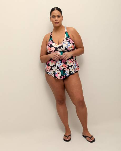Flora-Print Aviva Tankini Top - Raisins Curve