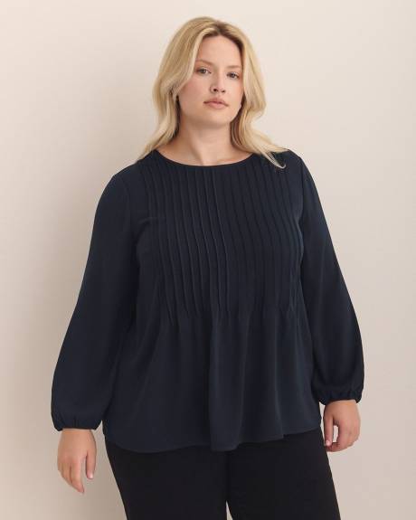 Blouse plissée à manches longues