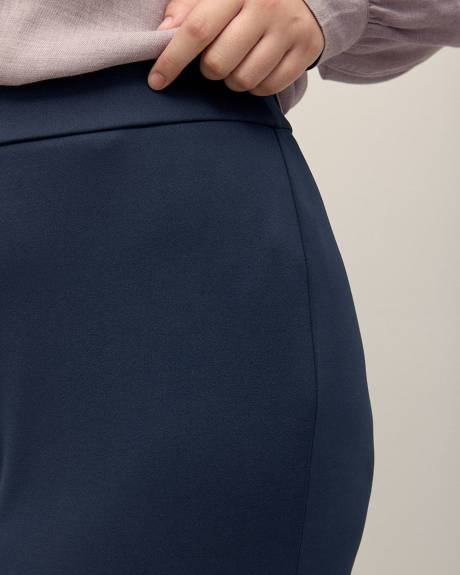 Pantalon à jambe semi-évasée en crêpe extensible