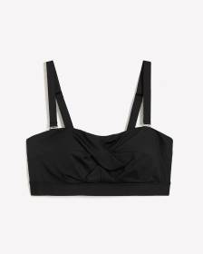 Haut de bikini bandeau torsadé noir