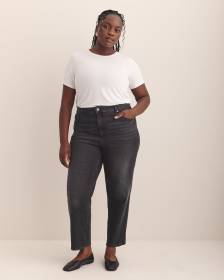 Black High-Rise Mom Jeans - Addition Elle