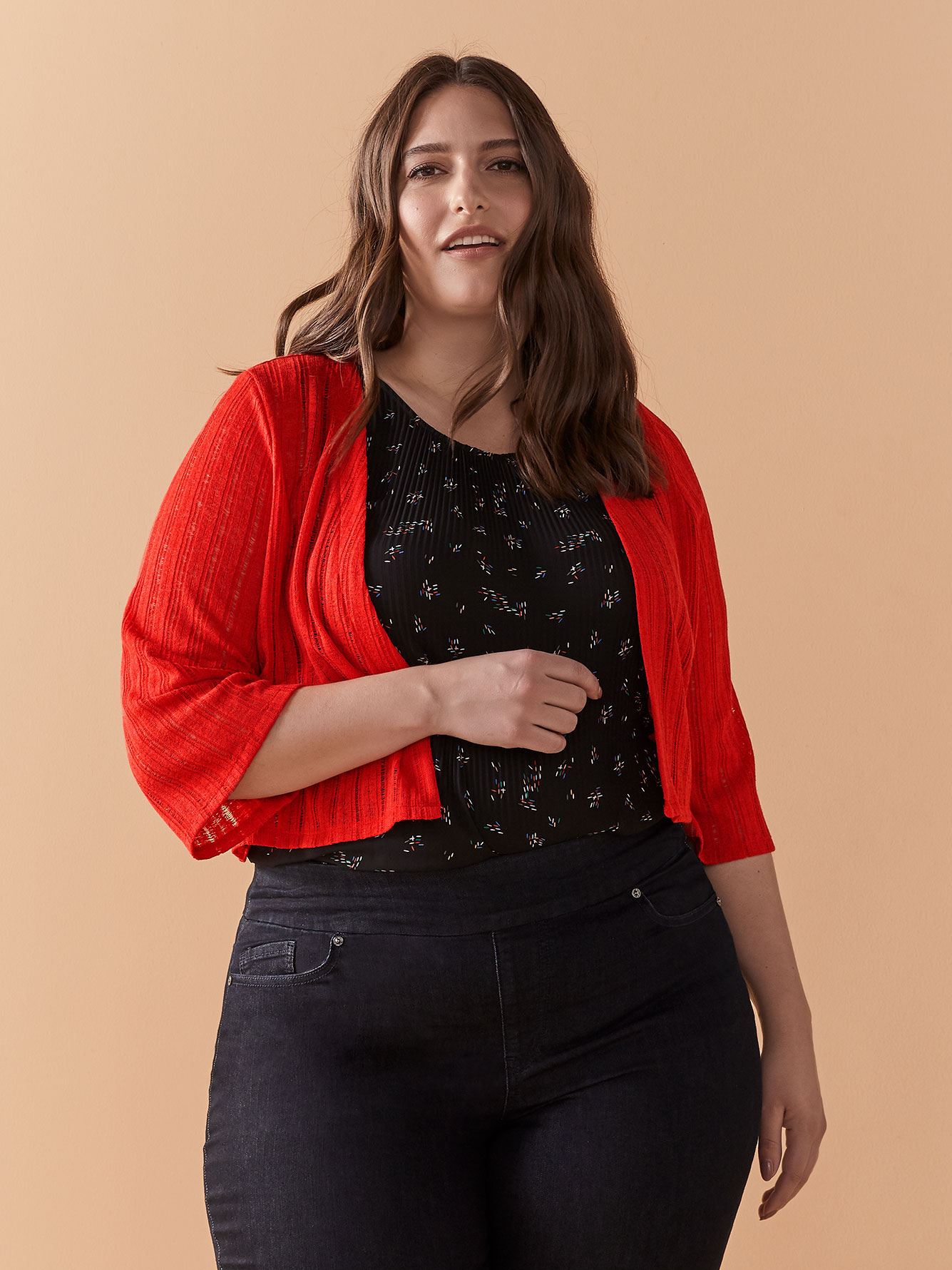 Short Elbow Sleeve VNeck Cardigan In Every Story Penningtons