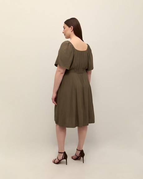Fit and Flare Buttoned Down Dress - Addition Elle