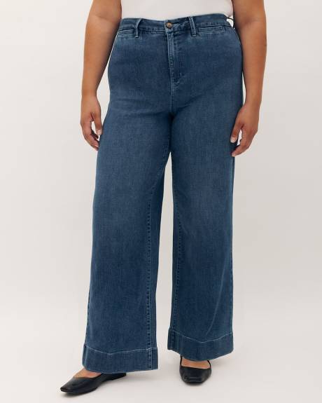 Pantalon en denim à jambe large, tissu responsable - Addition Elle