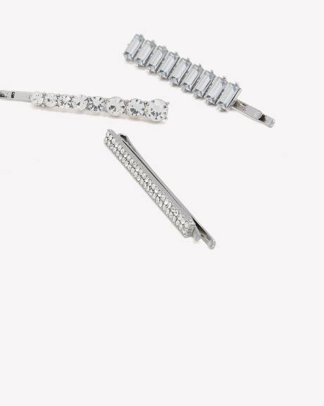 Assorted Golden Stone Hair Pins, Set of 3