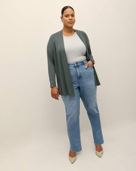 Cardigan ouvert à manches longues, tissu responsable