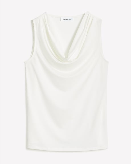 Sleeveless Cowl Neck Knit Top - Addition Elle