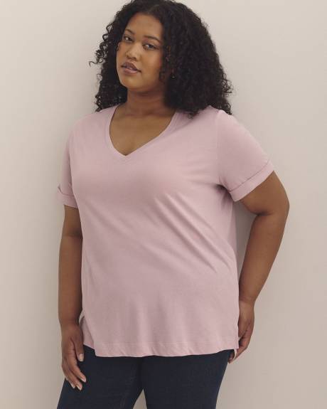 T-shirt col en V, coupe boyfriend - Essentiels PENN.