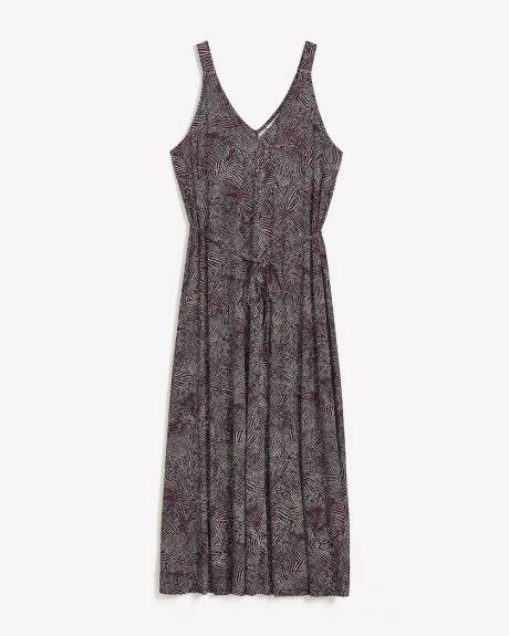 Robe longue évasée sans manches avec ceinture, tissu responsable