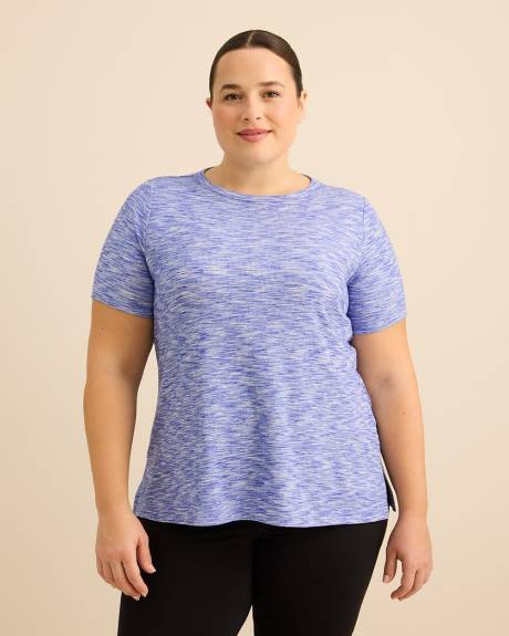 Heather Ribbed Short-Sleeve T-Shirt - Active Zone