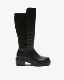 Extra Wide Width, Tall Black Faux Leather Boot with Extra Wide Calf