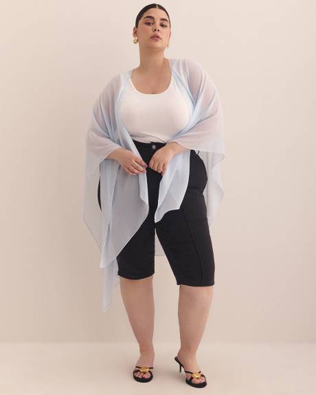 Blue Crinkle Chiffon Cape