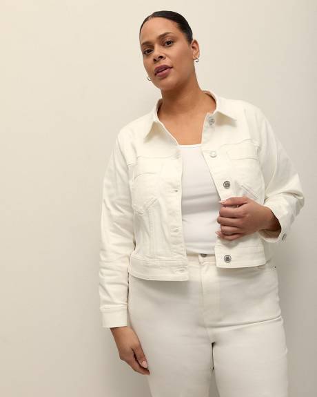 Responsible, Cropped White Denim Trucker Jacket - d/C JEANS