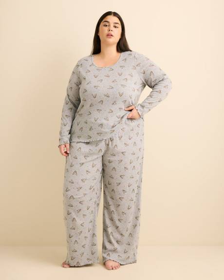 Heather Grey Bambi Long-Sleeve Pyjama Top - ti Voglio