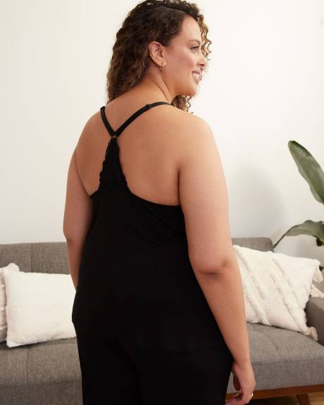 Responsible, Black Babydoll Cami with Lace Trim - ti Voglio