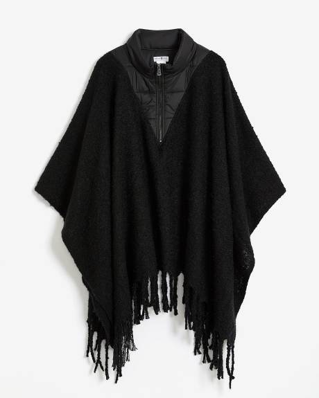 Black Cape with Puffer Neck - Active Zone