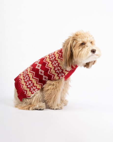 Fair Isle Jacquard Dog Sweater - Silver Paws