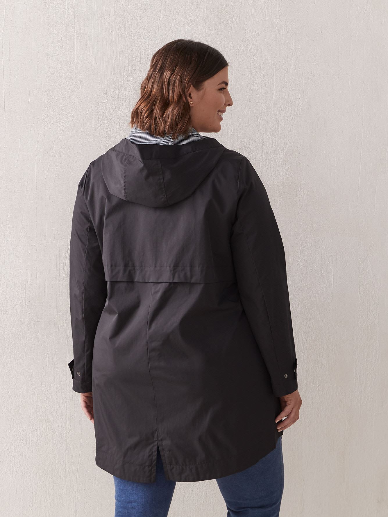 Hooded Knee Length Raincoat In Every Story Penningtons