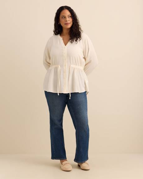 Buttoned Down Cinched-Waist Shirt