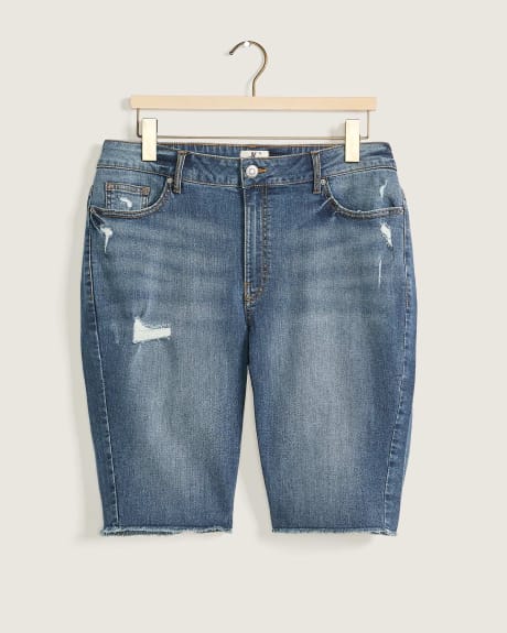 Short en denim usé, moyennement délavé - d/C Jeans