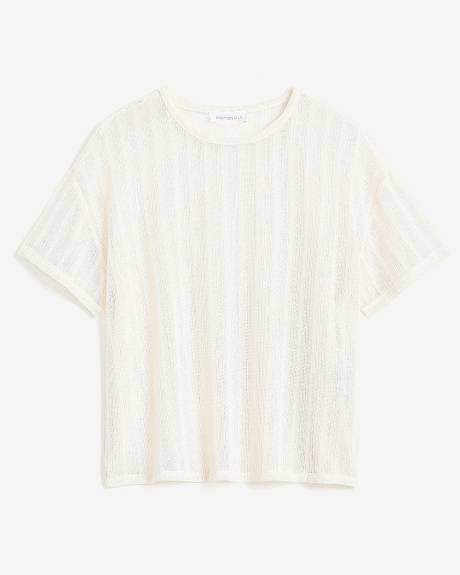 Crochet Knit Crewneck Top - Addition Elle