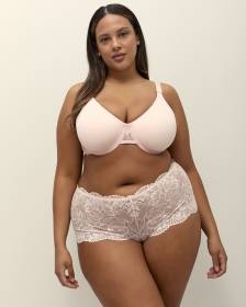 Soutien-gorge rose non doublé avec ailes en dentelle, avec armatures - ti Voglio