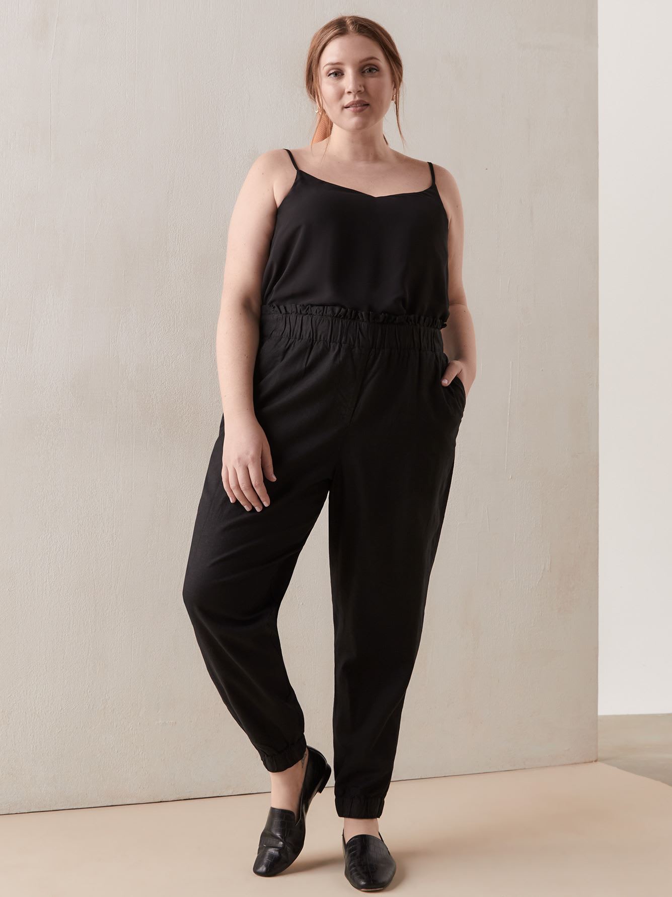 linen blend jogger pants