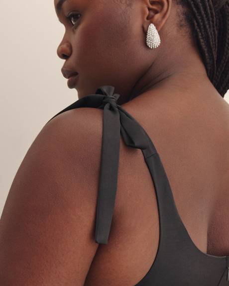 Satin Fit and Flare Sleeveless Dress - Addition Elle