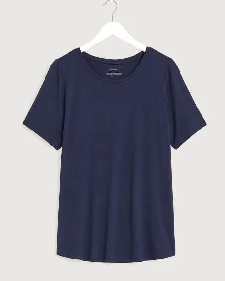 T-shirt à col rond, coupe moderne, tissu responsable - Addition Elle