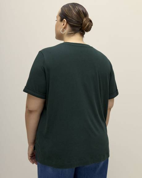 T-shirt col en V, coupe boyfriend, tissu responsable - Essentiels PENN.