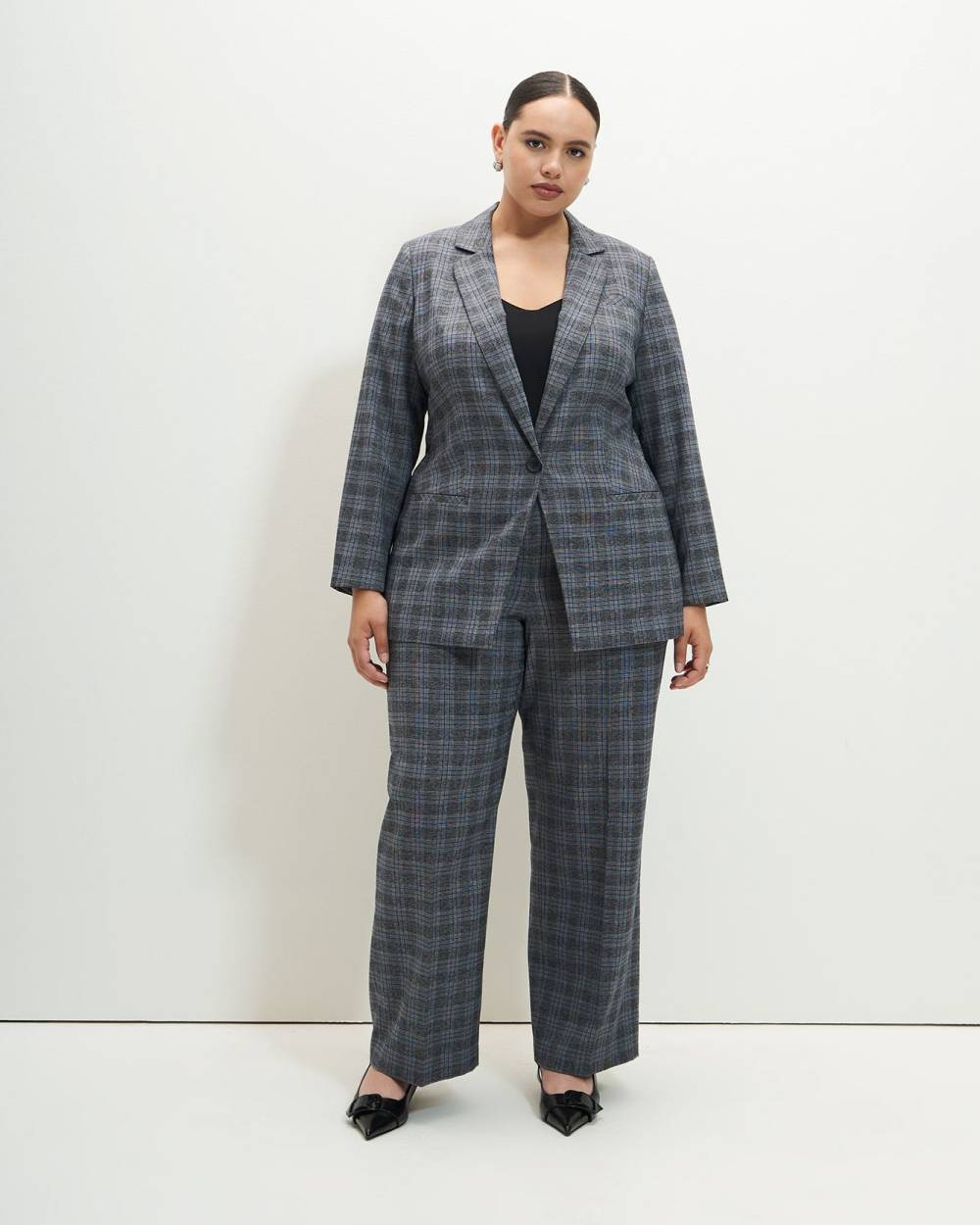 Plaid Fitted Blazer Addition Elle Penningtons
