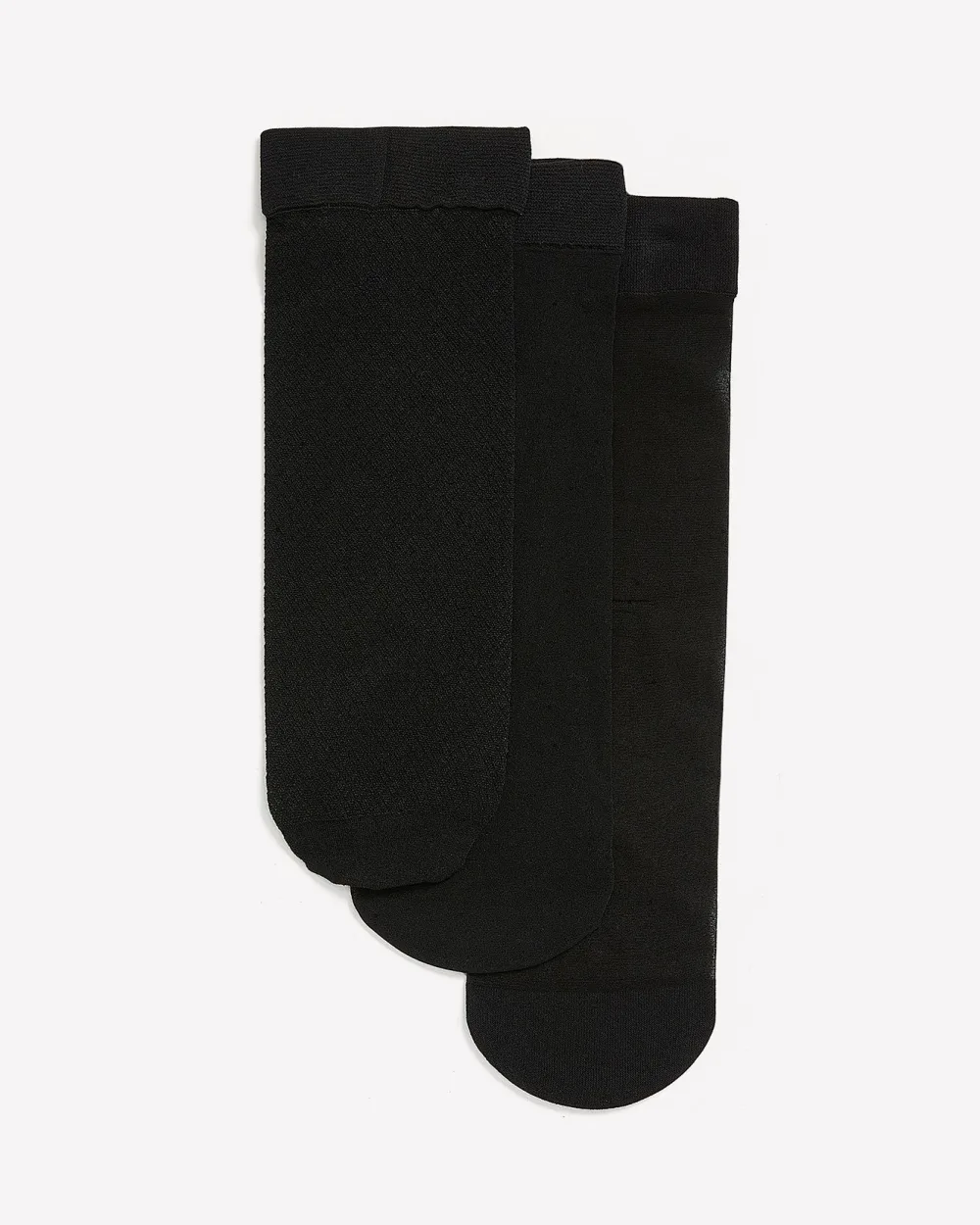 Black Nylon Ankle Socks, Set of 3 Penningtons