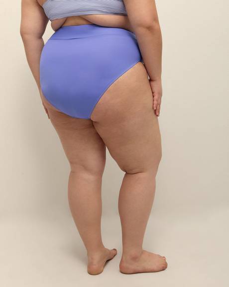 Blue High-Waisted Crisscross Swim Brief