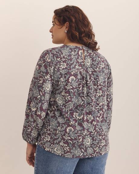 Pintuck Long-Sleeve Blouse