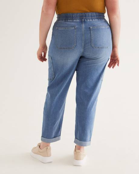 Pantalon style jogger cargo en denim extensible, délavé pâle, coupe 1948 - d/C JEANS