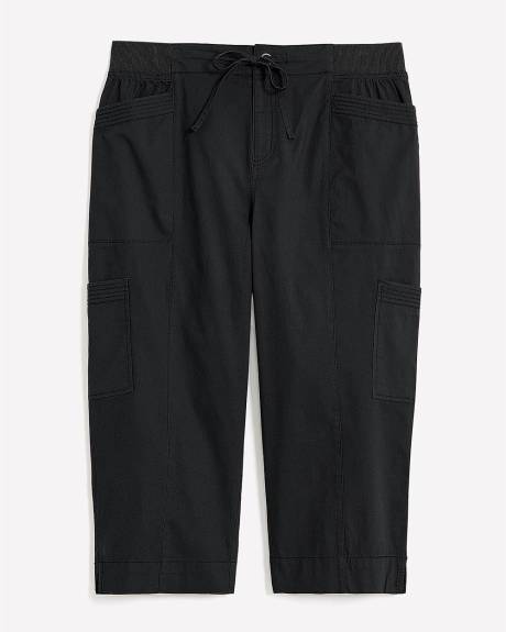 Cotton Capri with Ribbed Waistband