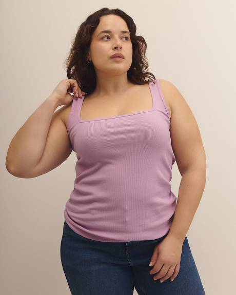 Square-Neck Ribbed Knit Tank Top - Addition Elle - PENN. Essentials